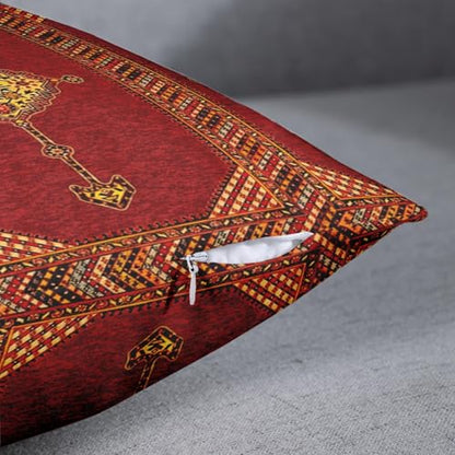 Britimes Throw Pillow Covers Set of 2, 18 x 18 Inch, Red Boho - color: Ethnic Tribal 14, size: 18" x 18" (Pack of 2)