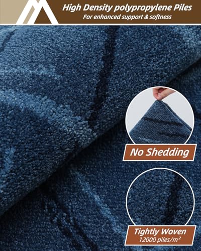 COSY HOMEER Kitchen Rugs,2 PCS Kitchen Mats Non Slip Washable,Blue - color: Blue, size: 24"x36" + 24"x60"