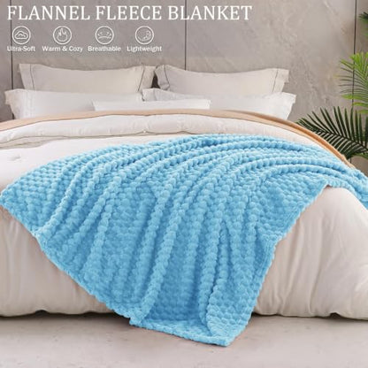 Exclusivo Mezcla 3D Fleece King Size Blanket for Bed, Blue - color: Blue, size: King ( 90x104 IN )