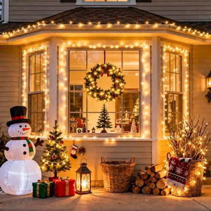 JMEXSUSS 500 LED Christmas Lights Outdoor, 8 Modes Christmas Tree Lights - color: Warm White, size: 500 LED