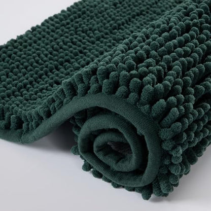 Chenille Bathroom Rug 32"x20" Extra Soft Absorbent Quick Dry Rugs, Green - color: Green, size: 1'8" x 2'8" (Rectangular)