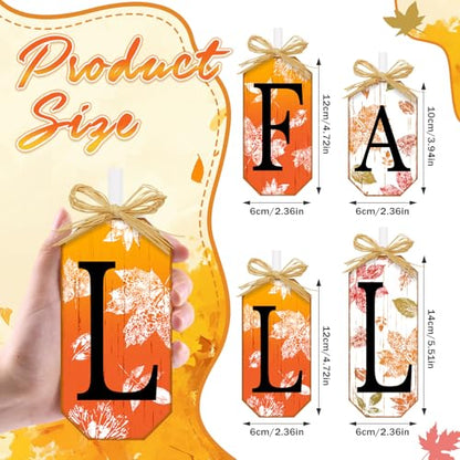 Britimes Fall Thanksgiving Tiered Tray Decor, 4 Pack, Wooden Table Sign - style: Maple Leaf Fall