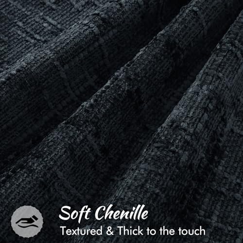 decorUhome Chenille Decorative Throw Pillow Covers 20x20 Set of 2, Black - color: Black, size: 20" x 20" (Pack of 2)
