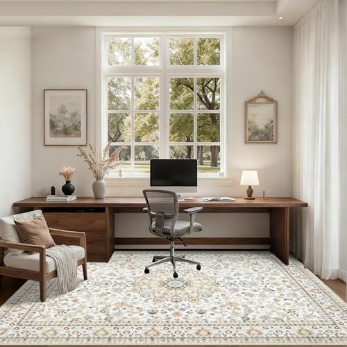 10x12 Area Rugs Living Room: Washable Boho Rug for Bedroom Beige - color: Beige, size: 10' x 12' (Rectangular)