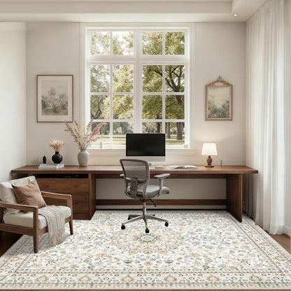 10x12 Area Rugs Living Room: Washable Boho Rug for Bedroom Beige - color: Beige, size: 10' x 12' (Rectangular)
