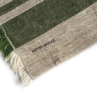 Natural Coarse 100% Linen Table Runner 18 x 95 Inches - Rustic Farmhouse Flax Table Runner for Everyday Use, Holidays & Special Occasions (Nordic Pine Green, 18 x 95 inch) - color: Nordic Pine Green