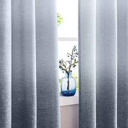 Central Park Ombre Semi Sheer Curtain, Cream White to Indigo, 40" Wx63 Lx2 - color: Indigo Blue, size: 40"W x 63"L (Pack of 2)