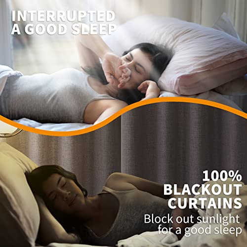 YoungsTex Burlap Short Linen Blackout Curtains 40 Inch Length for Bedroom - color: Burlap, size: 42"W x 40"L (Pack of 2)