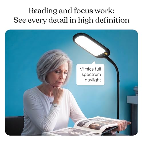 Brightech Litespan Slim LED Floor Reading Lamp - Tall with Adjustable Gooseneck, Dimmable for Living Rooms, Offices & Bedrooms - Black - color: Black