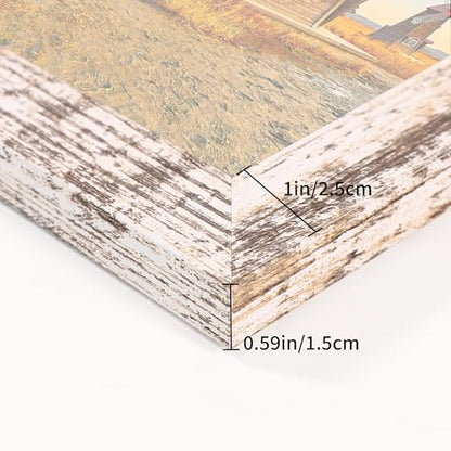 5x7 Collage Picture Frames Set of 2, Rustic Wooden Real Glass Vertical Hanging 3 Opening 5 by 7 Photo Frame, Distressed White - color: Distressed White, size: Vertical-5x7 in