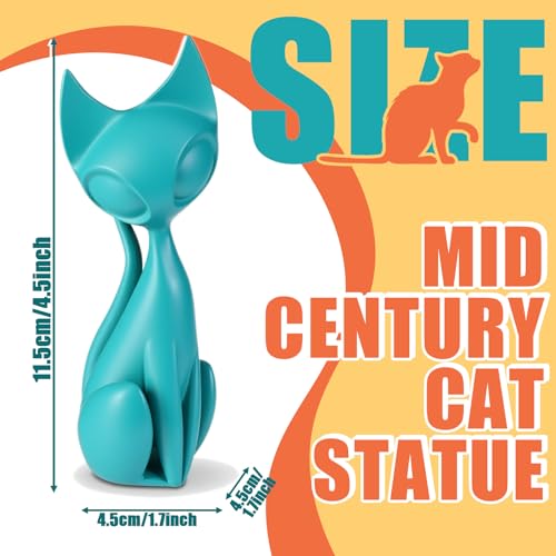 AceOrbit 3pcs Mid Century Modern Decor Medieval Long-Necked Cat Statues - style: Cat