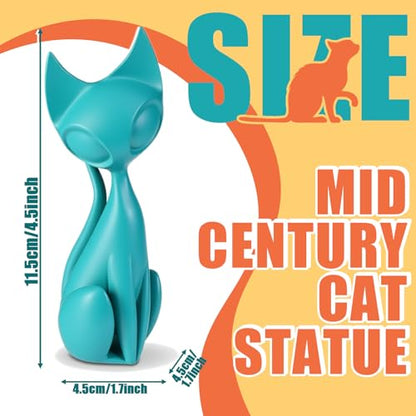AceOrbit 3pcs Mid Century Modern Decor Medieval Long-Necked Cat Statues - style: Cat