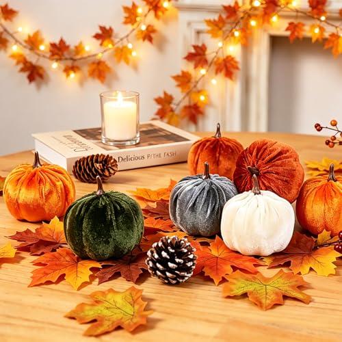 Super Holiday 15PCS Fall Pumpkins for Indoor Autume Thanksgiving Home Decor