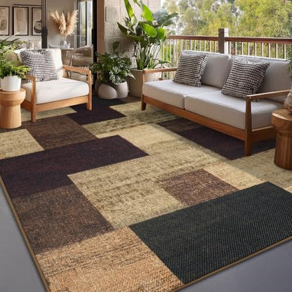 Modern Geometric 8x10 Area Rugs for Living Room, Red Easy Jute Washable Rug - color: Red, size: 8x10ft