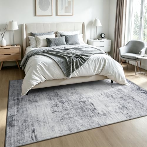 Toneed 4x6 Feet Washable Area Rugs for Bedroom Living Room, 48"x72" Grey - color: Light Neutral Gray, size: 4' x 6' (Rectangular)