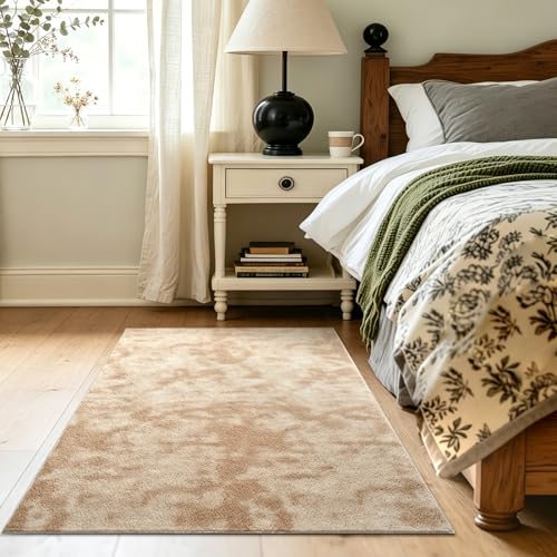 3x5 Tie-dye Beige Area Rug Washable Non-Slip Soft Thin for Bedroom Kitchen - color: 01 Tie-dye Beige, size: 3' x 5' (Rectangular)