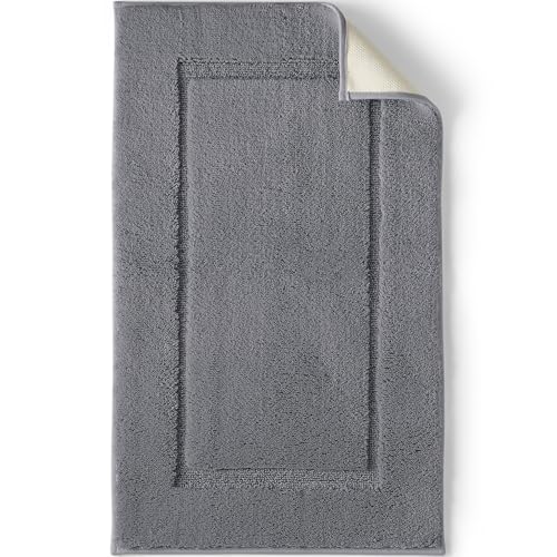 Lands' End Non Skid Bath Rug Rich Steel 23" x 39" - color: Rich Steel, size: 1'11" x 3'3"