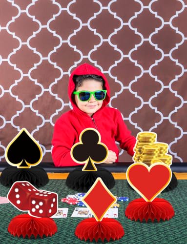 12Pcs Casino Theme Party Decorations, Casino Centerpieces for Table - style: Casino
