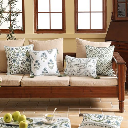 ISAENNE Designer Printed Rectangle Throw Pillow Cover,Set of 2,20"x12" - color: Mosella E, size: 20" x 12" (Pack of 2)