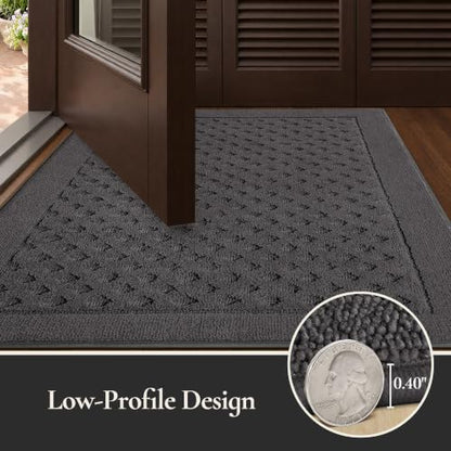 Dirt Trapper Door Mat 24"x 36", Non-Slip Entryway Rugs, Dark Grey - color: Dark Gray, size: 24" x 36"