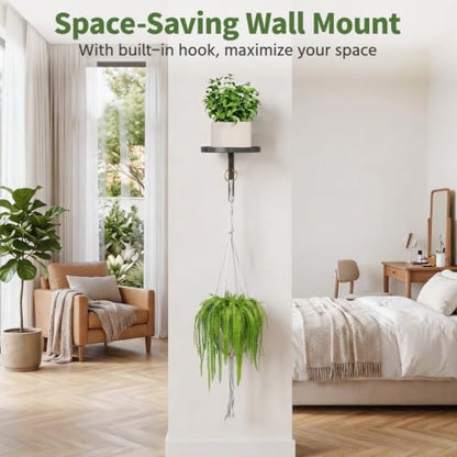 LASZOLA Plant Hanger Holder Wall Indoor with Macrame Hangers, 2 Pcs Black - color: Deep Black, size: 2