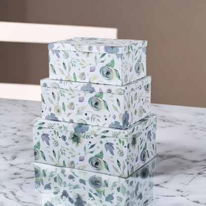 Soul & Lane - Handpicked Bouquet Floral Storage Boxes with Lids, Set of 3 - color: Handpicked Bouquet