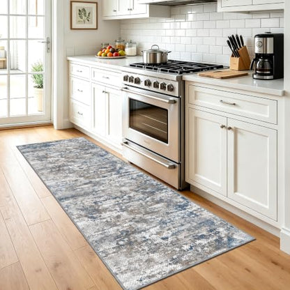Modern Hallway Runner Rug 2x6,Textured Non Slip Carpet Runner,Multi - color: Abstract-multi, size: 2' x 6' (Runner)