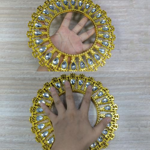 2 Pack Shiny Gold Curtain Tiebacks Round Holdbacks, 26 Crystals - style: 26 Crystals Gold