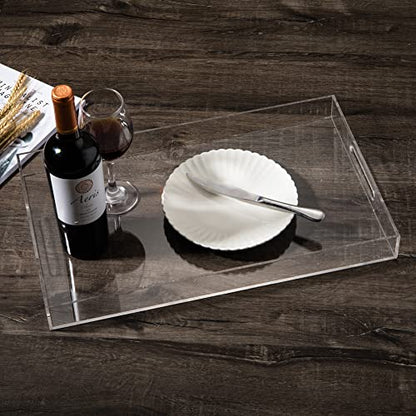 Sooyee Clear Acrylic Serving Tray, 16" x 12" - color: Clear