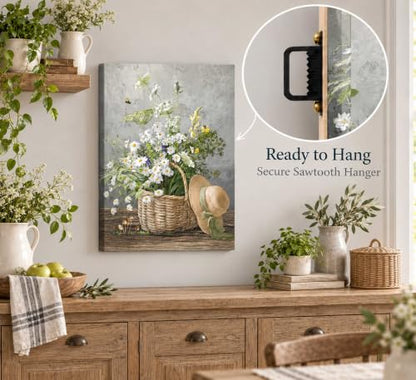 SXHANJXT Rustic Daisy Canvas Wall art - color: Daisy-Canvas, size: 16"L x 12"W