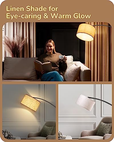 EDISHINE Black Modern Floor Lamp with Remote, 78.3" Tall Arc Standing Lamp - style: Modern-Black
