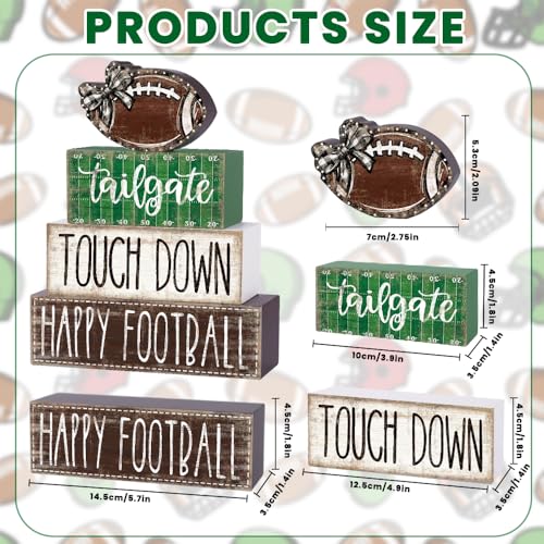 4Pcs Football Table Decoration Happy Football Wooden Block Sign - style: Football