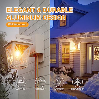 Ehaho Porch Light with GFCI Outlet Aircraft Grade Aluminum Alloy-White 1PC - color: White, size: 1PC