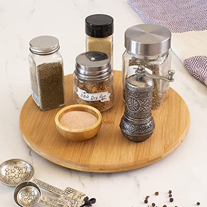 TB Home 10 Inch Bamboo Lazy Susan Turntable for Kitchen, Cabinet or Pantry - size: 10" Lazy Susan