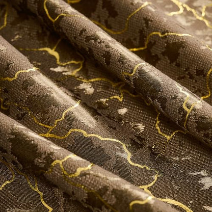 Brown and Gold Curtains 84 Inches long 2 Panels Cocoa Abstract Golden Foil Print Jacquard Curtains Grommet Marble Textured Geometry Modern Privacy Window Drapes for Living Room Bedroom, 52x84 - color: Brown, size: 52"W x 84"L (Pack of 2)