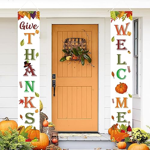 Thanksgiving Decorations Indoor Outdoor GIVE THANKS Banner 72"X12"