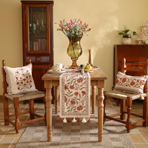 ISAENNE Designer French Linen Table Runner,71"x12"-Alvarado A - color: Alvarado a, size: 12X71 Inches