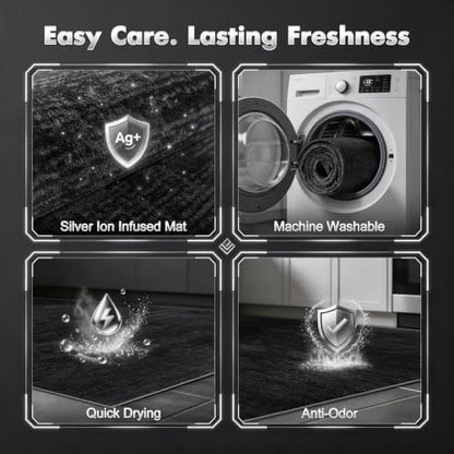 LIANLAM Silver Infused Self-Cleaning Area Rug for Living Room (6x9,Black) - color: Black(silver), size: 6' x 9' (Rectangular)
