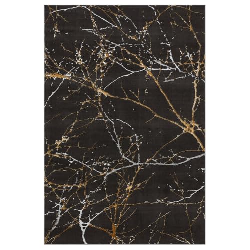 LUXE WEAVERS Modern Abstract Non-Shedding Area Rug Black 5x7 - color: Black, size: 5' x 7' (Rectangular)