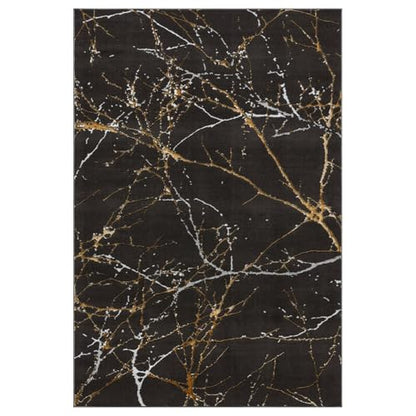 LUXE WEAVERS Modern Abstract Non-Shedding Area Rug Black 6x9 - color: Black, size: 6' x 9' (Rectangular)