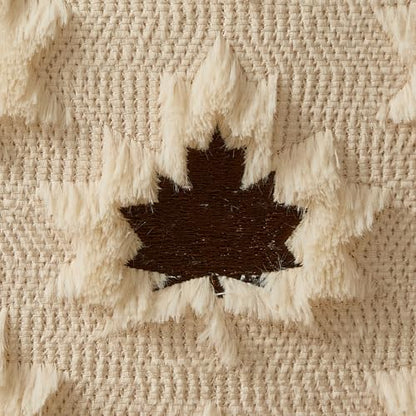 DFXSZ Fall Pillow Covers 18x18 Set of 2 Brown MapleLeafs Embroidery Biege - color: Beige Rust, size: 18" x 18" (Pack of 2)