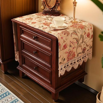 Nightstand Cover Lace Beige, Jacquard, Large, 15.7x51.2 Inch - color: Beige, size: 51.2" x 15.7" (Rectangular)