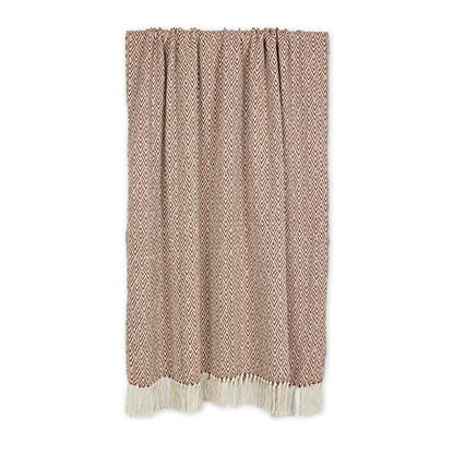DII Diamond Throw Collection Cotton Woven, 50x60, Cinnamon - color: Cinnamon, size: 50x60"