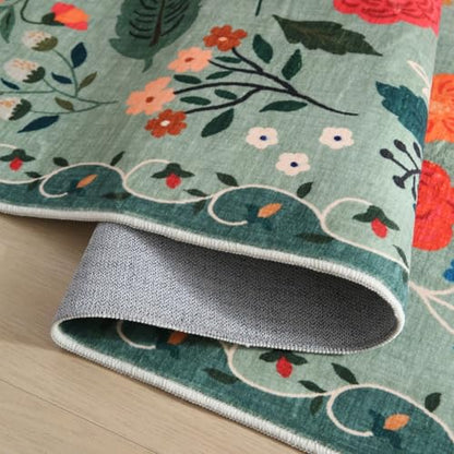 Rugcomf Runner Rug 2x5 Washable, Green - color: Green, size: 2' x 5' (Rectangular)