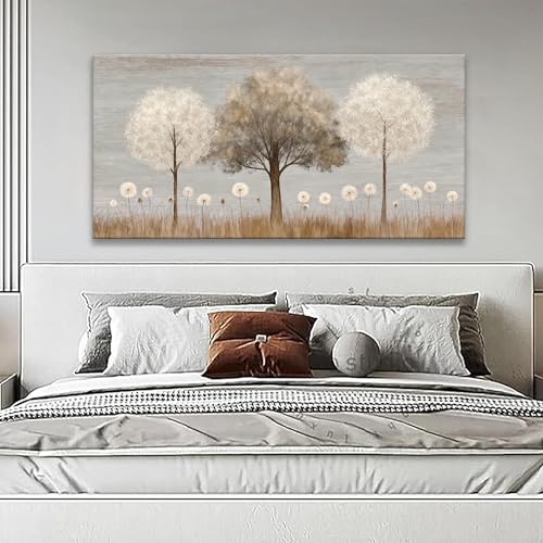Grey White Tree Of Life Wall Art Decor 24"x48" Canvas Wall Art For Bedroom - color: IU1A, size: 48"L x 24"W