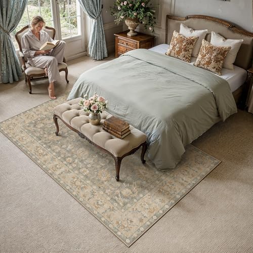 HUGEAR 5x7 Brown Neutral Area Rug - color: Brown, size: 5' x 7' (Rectangular)