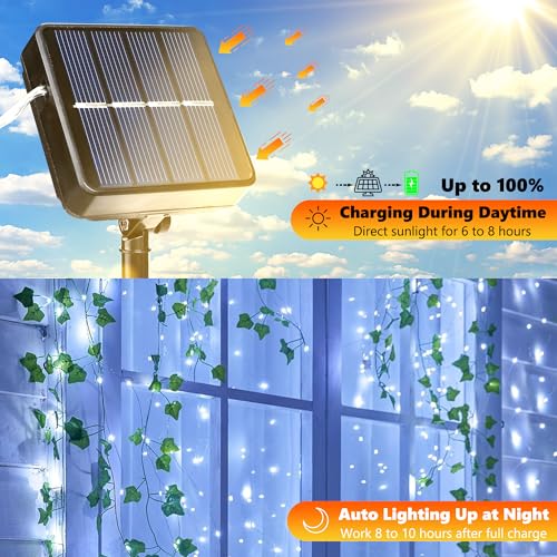 Joomer Solar Fairy Lights, 2-Pack Total 80FT 240LED String Lights, White - color: White, size: 2*120LED
