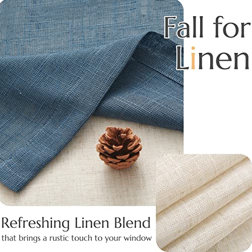 jinchan Kitchen Valance Curtain Double Layers, 50x16, 1 Panel, Blue Gray - color: Double Layer | Blue Gray, size: 50"W x 16"L (Pack of 1)