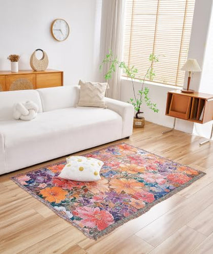 Erke Boho Throw Blanket Cushion Cover Sheet Blanket Chair Recliner Cover Rug Hanging Tapestry Furniture Slipcover (Daisy, 50" X 70") - color: Daisy
