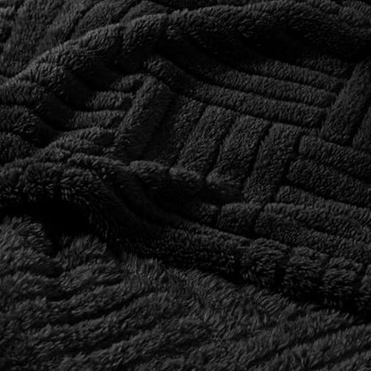 Whale Flotilla Lightweight Fleece Queen Size Blanket for Bed, Black - color: Black, size: Queen(90x90 Inch)